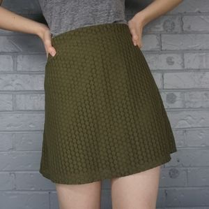 No Boundaries Green Textured Skirt